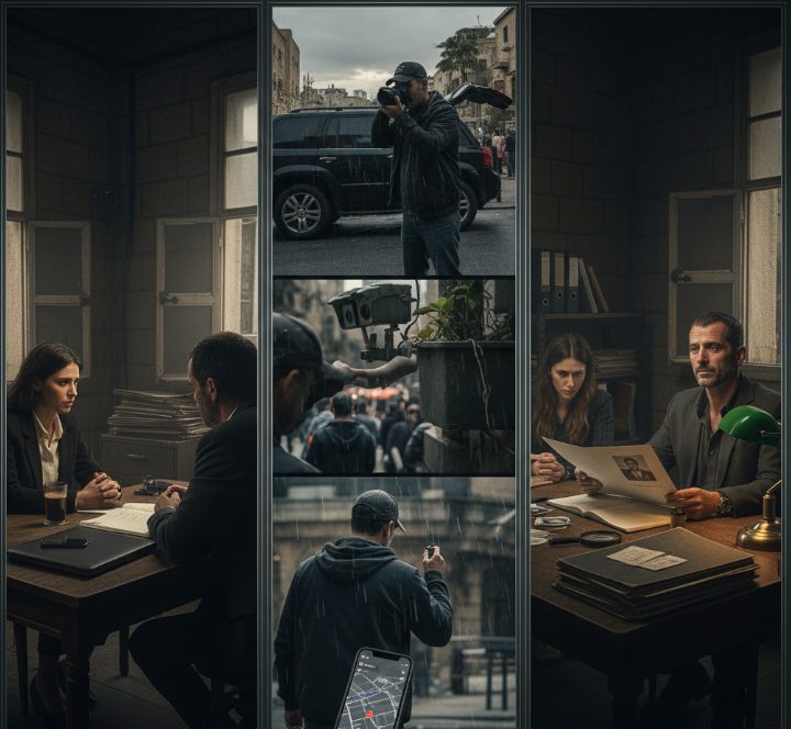 תמונות של תהליך העבודה עם חוקר פרטי